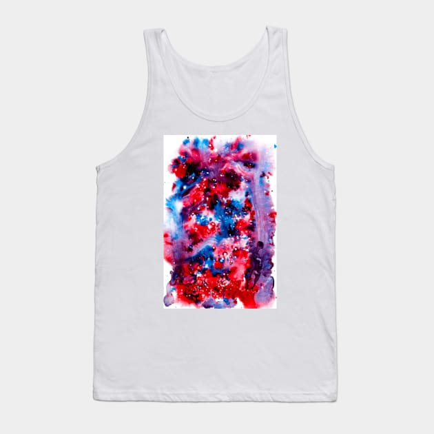 dark pink and blue watercolour swirl Tank Top by LeighsDesigns